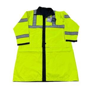 5.11 Tactical Long Reversible Hi-Vis Rain Coat 48125 Yellow Nylon Mens XL NWT